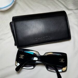 Chanel Black Rectangle Sunglasses